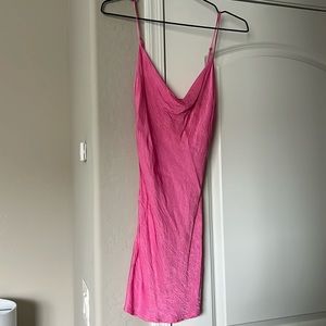 Barbie silk effect short dress